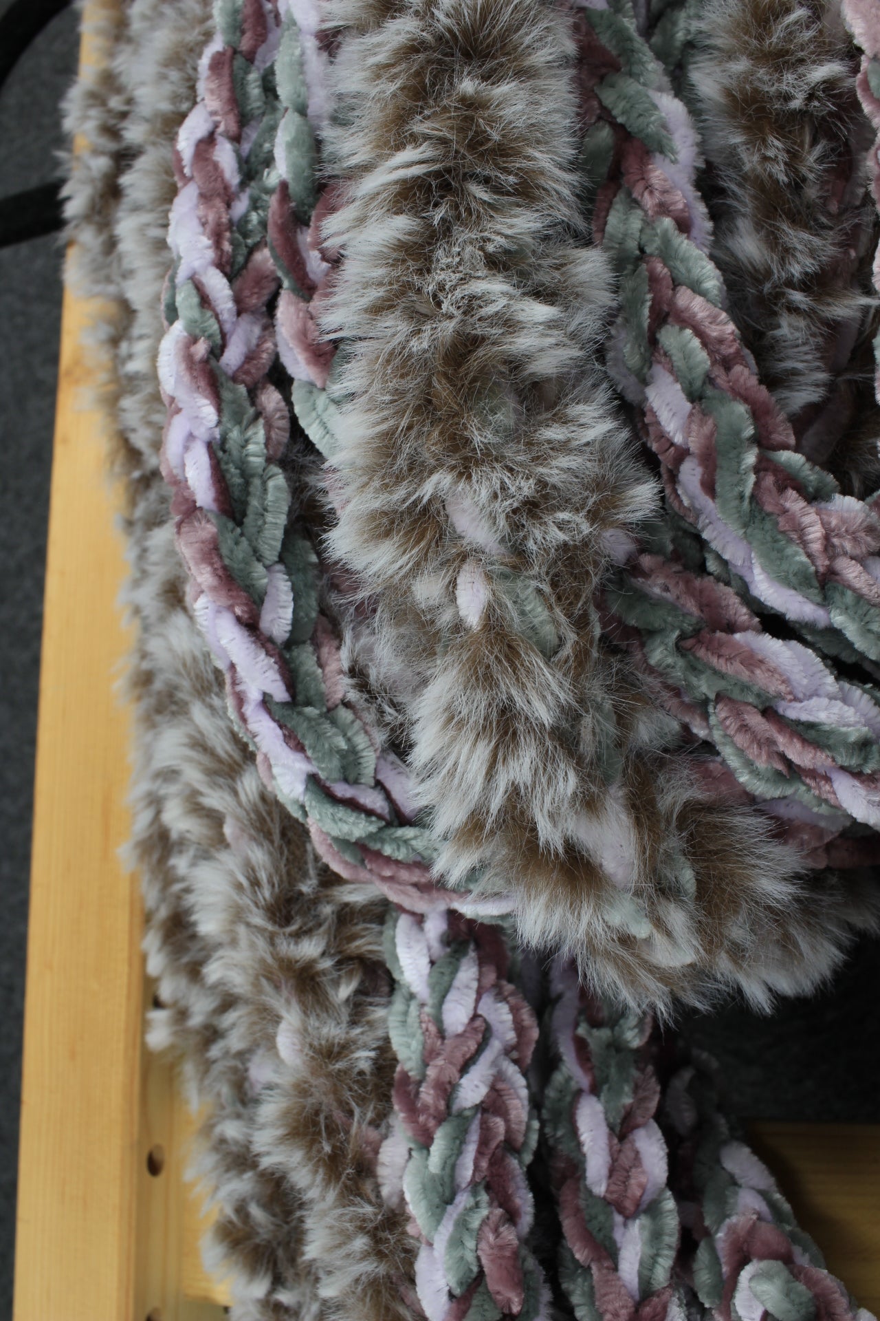 "Lavender Badger" Luscious Lei, Medium, Fur